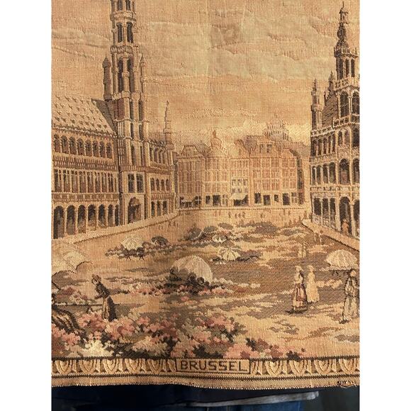 2 square antique tapestries of Brussels - Picture 2 of 7